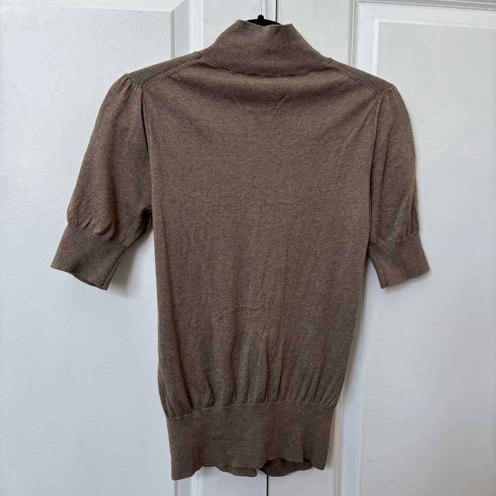 Banana Republic Turtleneck Mockneck Womens M Silk Cotton Knit Beige Tan - Picture 4 of 7